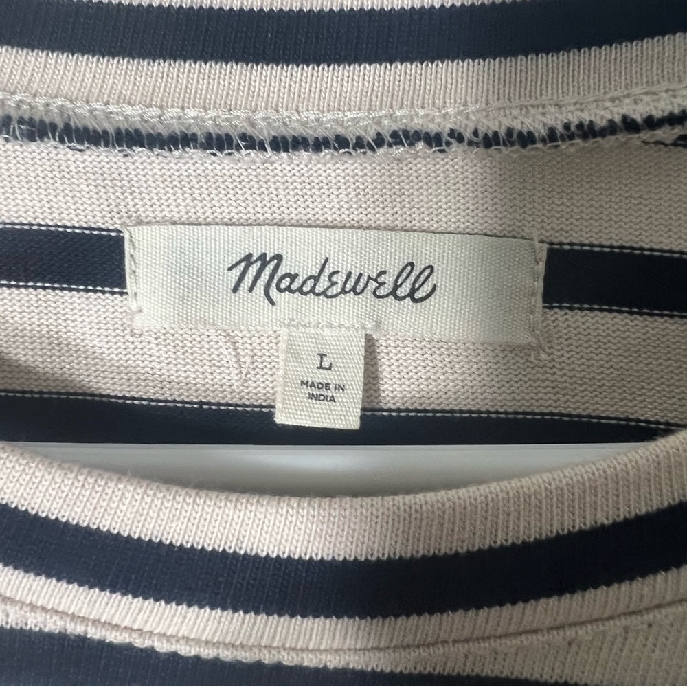Madewell Stripe-Play Ruffle Cuff Top Large - Picture 6 of 7